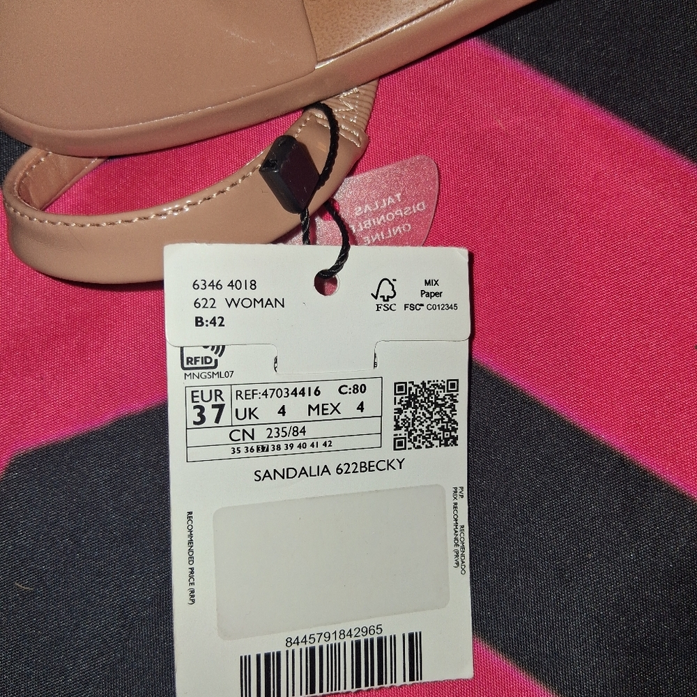 Mango Nude Beige Clear Strap Slingback Sandals - Picture 8 of 15